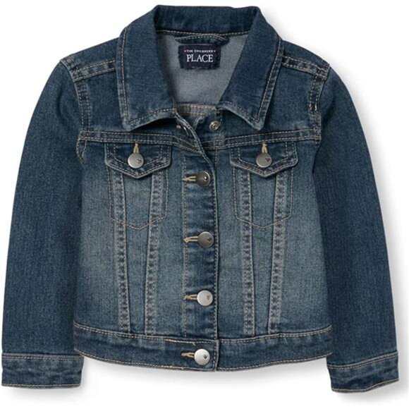 Children's Place Baby Toddler Girls Basic Denim Jacket - Picture 1 of 7